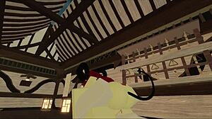 demon whore gets stuffed hard in roblox anal play
