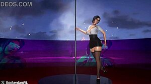 3D animated hentai with a striptease performance in the middle of the desert