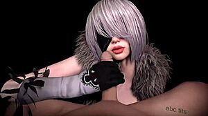 2B from Nier Automata stars in a steamy 3D blowjob scene. Her handjob skills in this VAM cartoon are unreal.