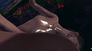 3D animated brunette babes in a threesome adult film