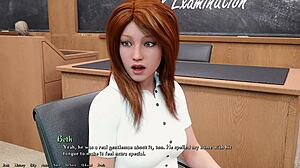 Yo, kissing the redhead sorority prez during study got a hot nip slip!