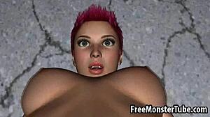 3D Redhead Lesbian Babe Gets Eaten Out in Hardcore Action