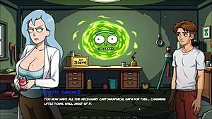 Rick and Morty's wild orgy party in Demonium's parody game