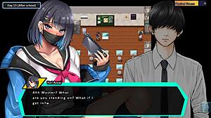 Big tits and booby bouncing in college otaku game