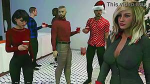 Red head with big tits in just a bra lures me to the couch in Being a Dik 239