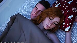 Red head with big tits in just a bra lures me to the couch in Being a Dik 239