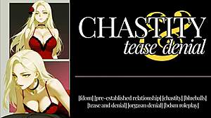 Femdom chastity audio with AI-generated art and roleplay