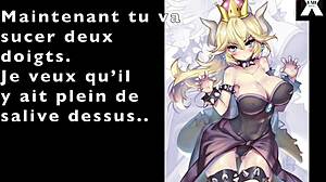 Bowsette Turns You Into Her Submissive Sissy With Anal Play JOI-CEI in French