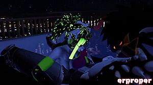 Beautiful anime girl gives great blow job in hot tube