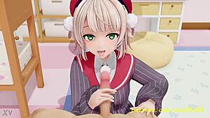 3D animated blowjob with Manga and Anime themed Vtuber