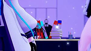 カリン在令人惊叹的3D卡通动漫场景中赤裸站立，大胆展示每个细节。她的存在令人着迷！