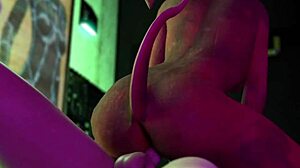 Hot blonde succubus rides big cock in intense anal session