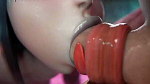 Mavis and Raven’s hot double blowjob in 3D porn animation