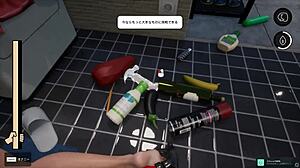 Mom Stuck in Washing Machine for Wild Hentai Game Action. Unbelievable!