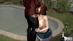 Beautiful girl with amazing ass sucks and fuck big black cock at the party