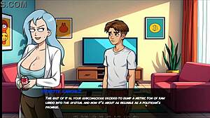 Demoniums parody hentai game ep 4 shows Rick and Morty in wild orgy house