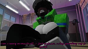 A goth girl becomes obsessed with a big cock in Roblox game