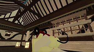 demon whore gets stuffed hard in roblox anal play