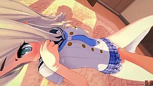 Beautiful blonde woman missionary sex in bed koikatsu hentai