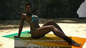 Steamy beach encounter with ebony goddess and big tits
