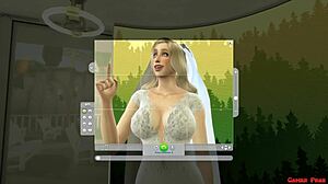 Newlywed Wife in Wedding Dress Fucked Beside Cuckold Husband