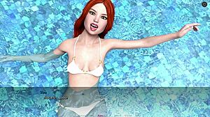 Sis and her friend get naughty at public pool