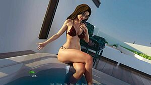 A cartoon-style adult game where a MILF neighbor gets naughty while her husband is away