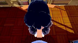 Akeno 在恶魔高校 NTR 中图书馆肏