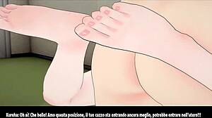 3D animated hentai with footjob and nudity in Koikatsu Sunshine episode 2