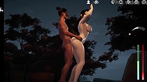 aunttong's bath sex turns steamy in romantic game escapades.