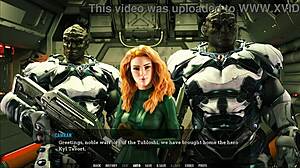 Hentai game with busty redhead translator and monster cock