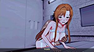 Sword Art Online NTR 2 part 1 with Asuna Yuuki's big tits slammed hard