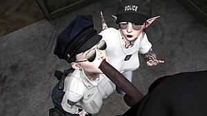 black man in second life dominates two white cop women