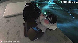 Having fun at the indoor pool during the holidays by getting it on
