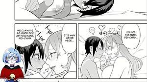 Beautiful shemale in hot scene in anime style