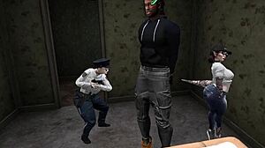 black man in second life dominates two white cop women