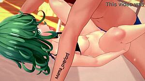 Tatsumaki in bikini and fishnets
