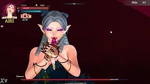 Airi gets licked by a huge lady in hell