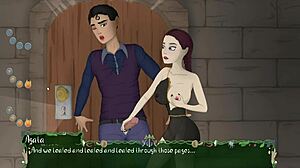 Big tits bouncing while jerking off a monster cock