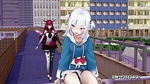 punishing rat in a sneaky hololive hentai parody, so wild