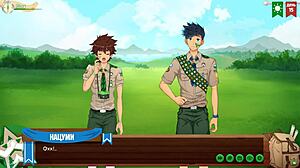 Gay teen friends enjoy beach trip in Game Friends Camp