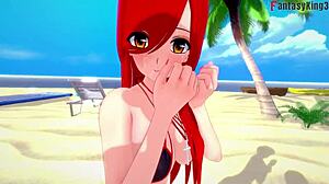 Ahegao in tiny bikini dreams