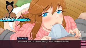 熟女阿曼达来了，玛丽莎迫不及待想亲吻和手淫