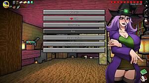 Deepthroat forest fun with nerdy girl in HornyCraft parody
