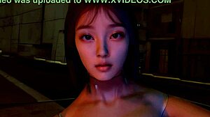 3D animated girlfriend Janna gets jiggy with it outdoors