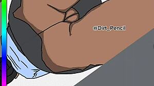 digital drawing of schoolgirl in uniform with upskirt view from behind