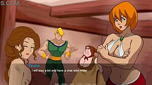 Hilda’s big tits bounce during a hot hentai game