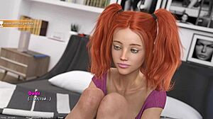 Beautiful woman with perfect body plays erotic video game