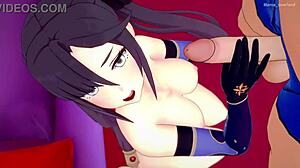 mona genshin plans some steamy handjobs on the love hotel bed in hentai