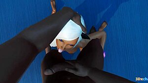 Young Girl Assfucked by BBC in Pool POV